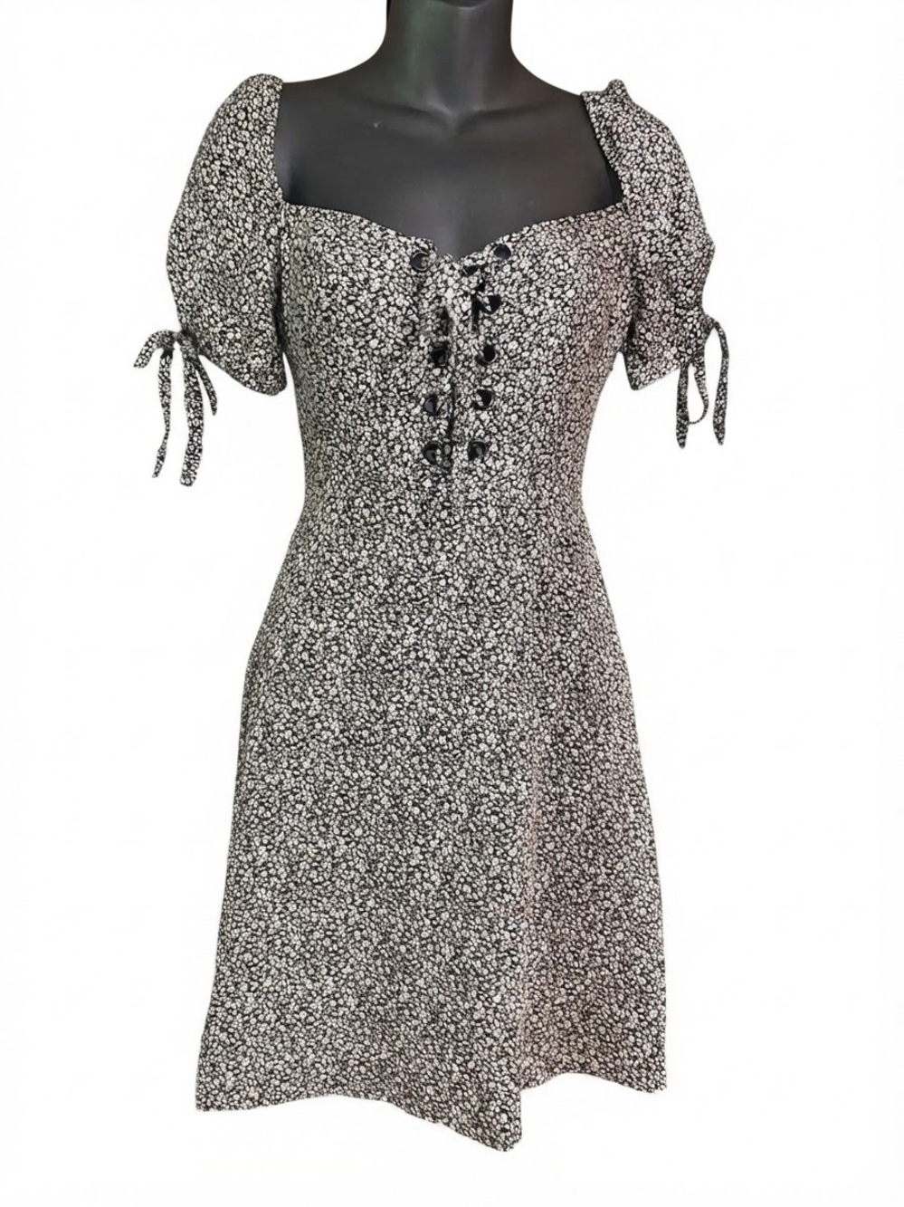 Auguste Milkmaid Bohemian lace up mini dress size 2